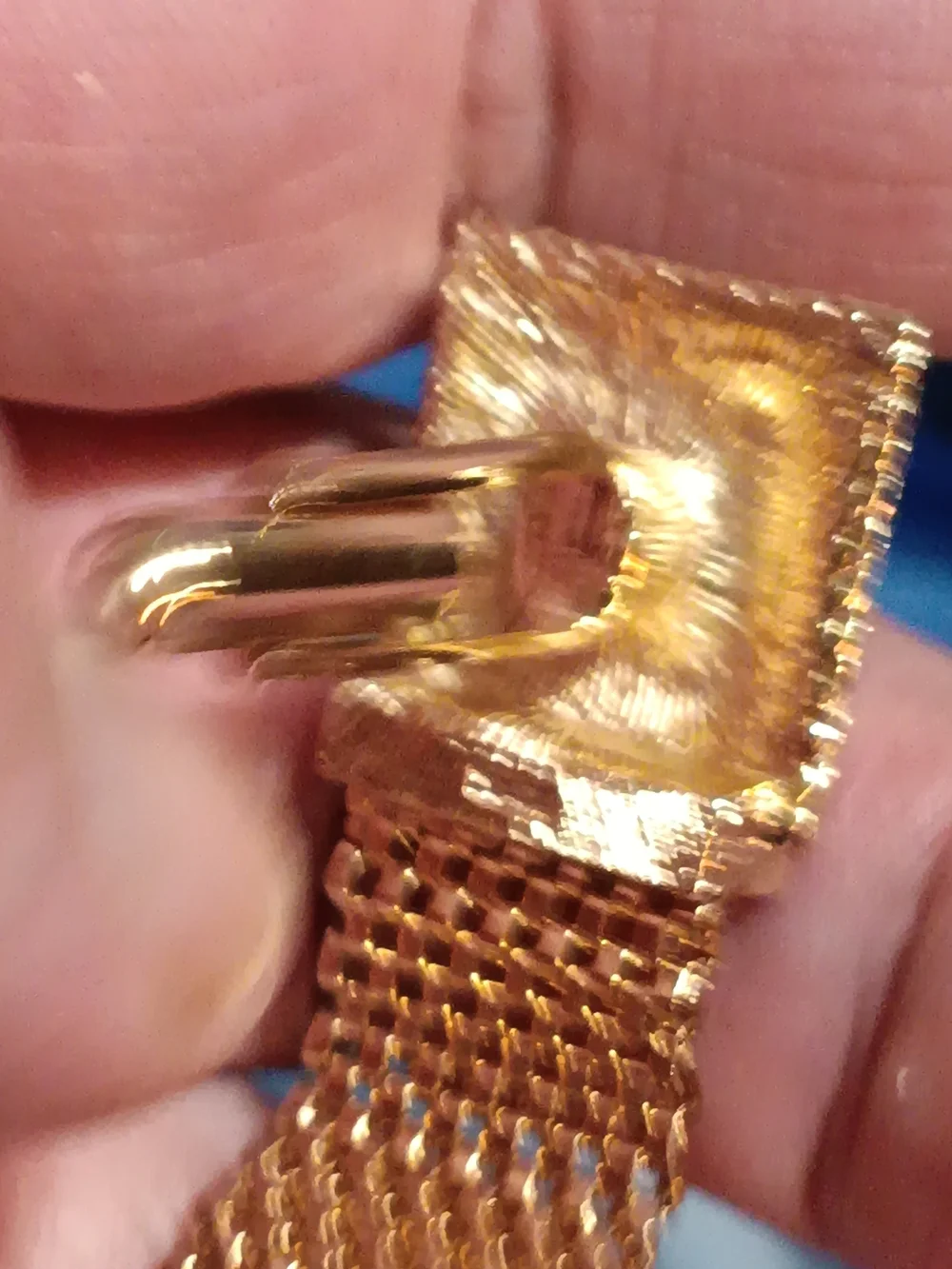 Swank Gold Tone Brown Stone Cufflinks In Original Box